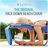 Ostrich the Heavy-Duty Backpacker, Portable Beach Chair with Face Hole, Adjustable Lounge Chair with Face Opening, Cup Holder, 325lb Capacity, Blue