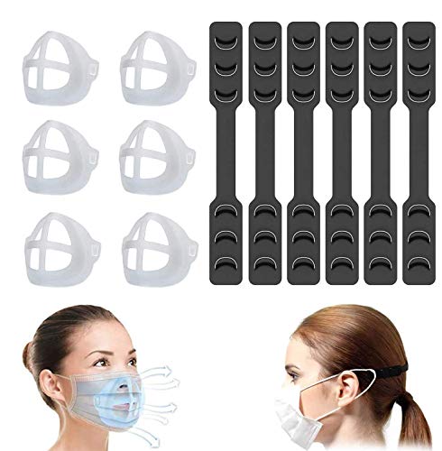 Mepsirit 6PCS 3D Mask Bracket & Mask Extender Strap Washable 3D Face Mask Inner Support Frame,Lipstick Protection and Comfortable Wearing KB07