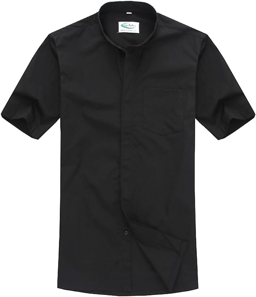 IvyRobes Men's Short Sleeves Tab Collar Clergy Shirt XX-Large Black (Necksize 16.5") - Image 4