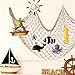 Patioland Decorative Fishing Net 3 Pack, 5x10 ft Large Caramel Fish Net Decor for Wall, Photo Display, Nautical Mermaid Pirate Ocean Themed Beach Hawaii Under The Sea Party Decorations