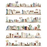 arricraft 90 Pcs 103 Ft Boho Bookshelf Bulletin Board Decoration, 6 Styles Potted Plant Border Trim Sticker for Teacher School Office Supplies Classroom Door Wall Decor