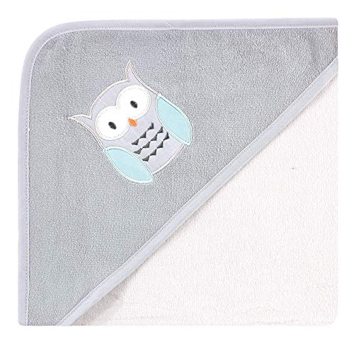 Image of Hudson Baby Unisex Baby Cotton Rich Hooded Towels, Owl, One Size