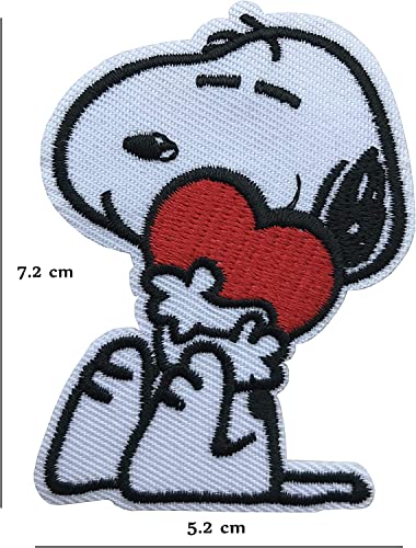 2 Sell Cute Dog Hugging Red Heart Iron On Or Sew On Embroidered Applique Patch #TOP1
