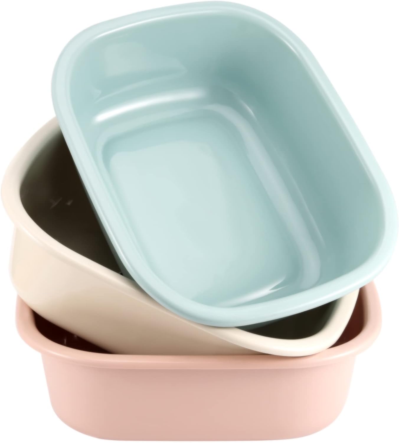 ZOENHOU 6 Pack 12 Quart Plastic Washbasin, Durable Thickening Colorful Small Dish Pan, Wash Basin Tub for Home Washing Camp Use