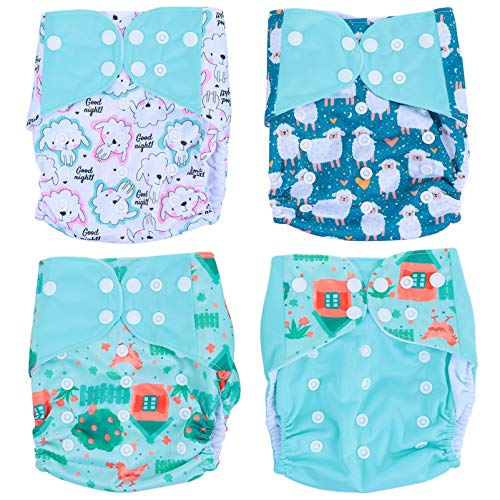 4 Pcs Fraldas Laváveis Fraldas De Pano Calça De Xixi Infantil Calças De Treinamento De Xixi Bolso Material De Proteção Ambiental Tpu Filme Respirável Homem e Mulher Roupa Íntima