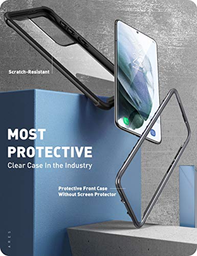Image of i-Blason PC Ares Series Designed For Galaxy S21 Ultra 5G Case Cover (2021 Release), Rugged Clear Bumper Cover Case Without Screen Protector (Black)