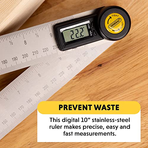General Tools Digital Angle Finder Ruler #823 - 10" H - Stainless Steel Measurement Tool #TOP1