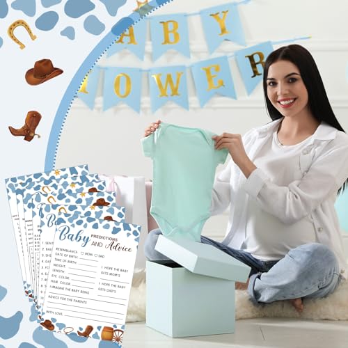 Image of Jetec 302 Pcs Baby Shower Games, 6 Games,50 Sheets Each, Cowboy | Baby Shower Word Scramble, Word Search, Predictions and Advice, Price Right, Guess Game, Baby Shower Decorations