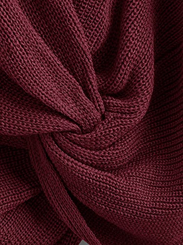 Image of Floerns Women's Plus Size Casual Twist Hem V Neck Long Sleeve Sweater Tops