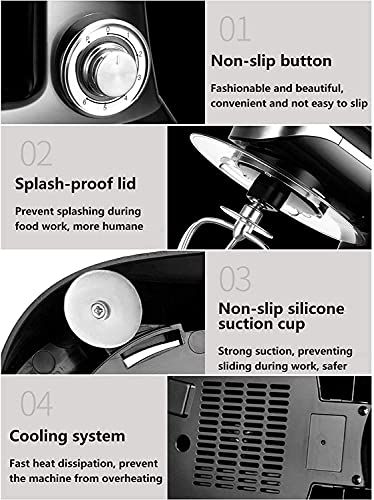 SMSOM Handmischer elektrisch, 6-geschwindigkeits-1300W-Power-Handheld-Mixer-Turbo-Boost mit Auswurft-Taste und Edelstahl… – Bild 3