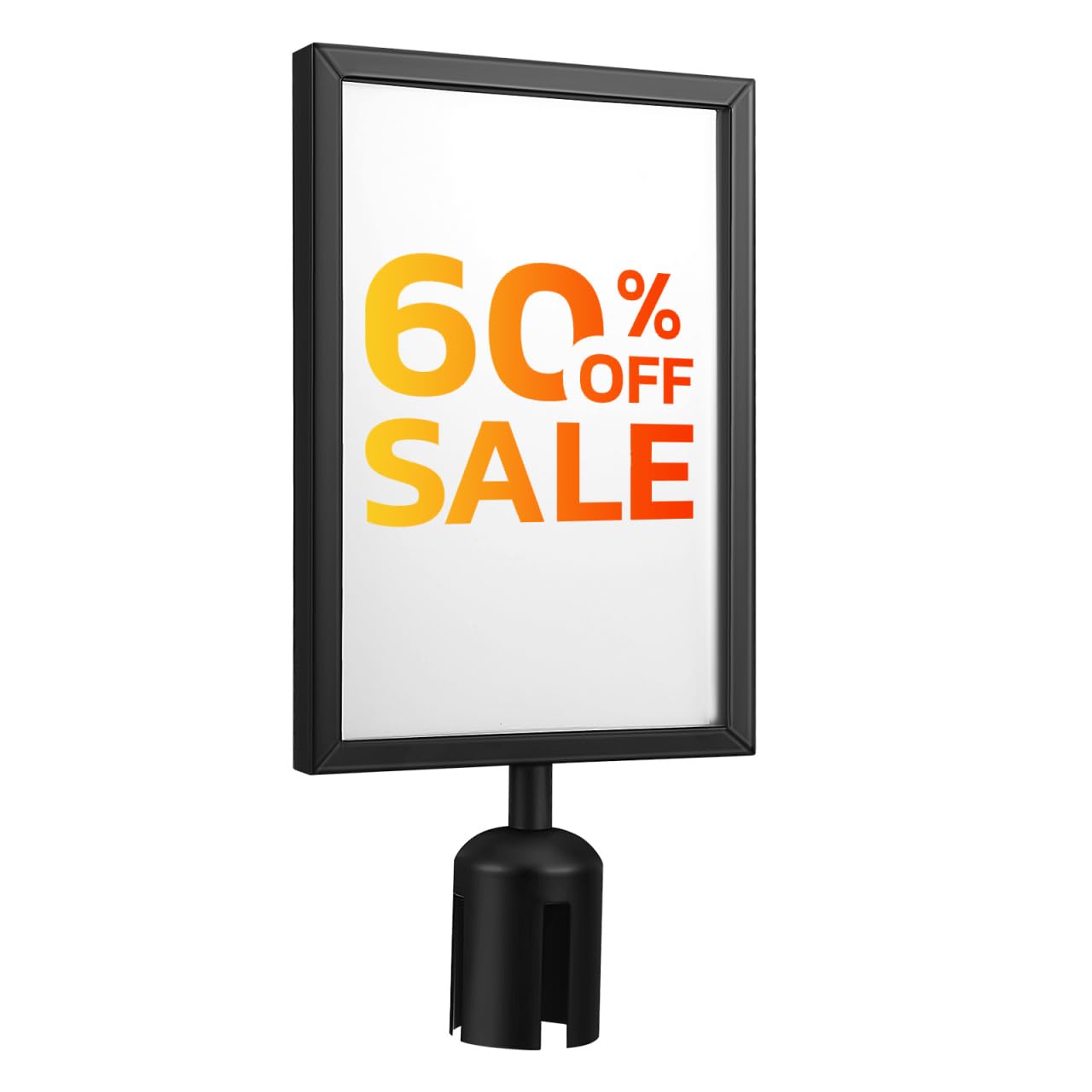 DOITOOL Stanchion Sign Holder Double-Sided Portrait Sign Frame for 11X17 Inserts Vertical Retractable Belt Stanchion Top Display for Queue Management in Airports Offices Hallways