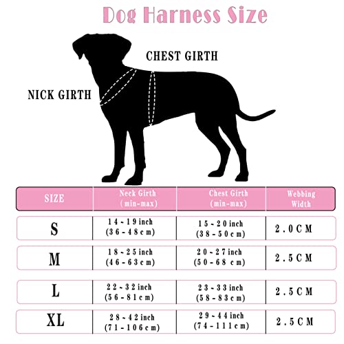 Soft Leather Nylon No Pull Dog Harness With Rose Gold Metal Buckle,Adjustable Neck And Chest And Easy To Clean,For Small Medium Large Dog And Outdoor Walking Training(Pink,S(Chest15-20")) #TOP2