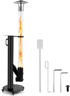 Pellet-Terrassenheizer, Holzpelletofen für den Außenbereich 183CM Feuerrohr