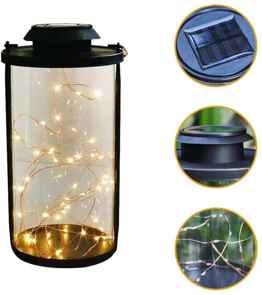 LED Solarlaterne - Zylinder-Design, Warmweiß, Mit Akku & Dämmerungssensor, Für Garten & Balkon