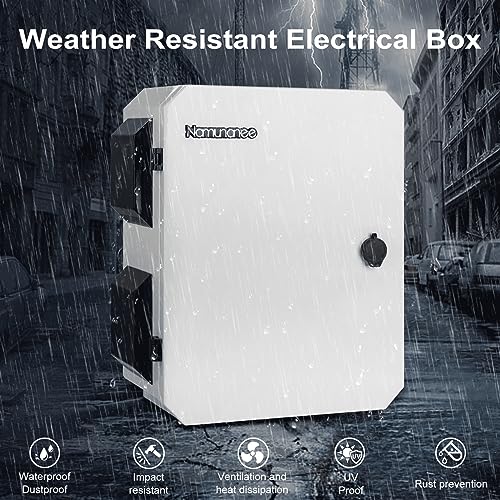 Outdoor Electrical Box, Cold-Rolled Steel Plate, Aluminum Alloy Back Beam, One-Piece Ventilation Design, IP65 Waterproof, Wall/Pole Mounted (17.7" x 13.8" x 7.9")
