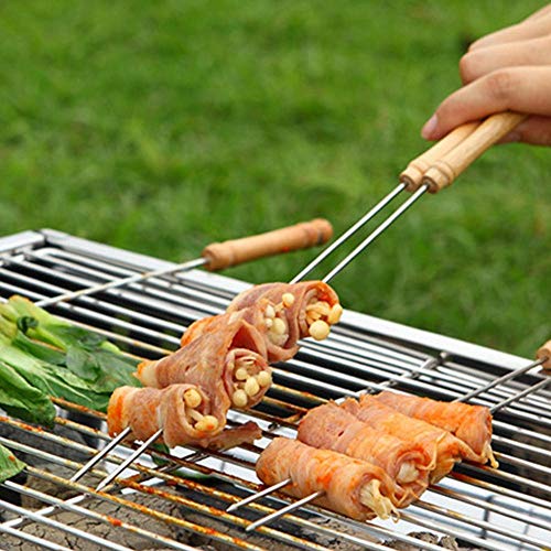 LPNJLALA 10 Pcs/Set Barbecue Needle Reusable Barbecue Skewer Stainless Steel Grilling Kabob Sticks BBQ Needle Stick Skewers Outdoor Camping Picnic Tools