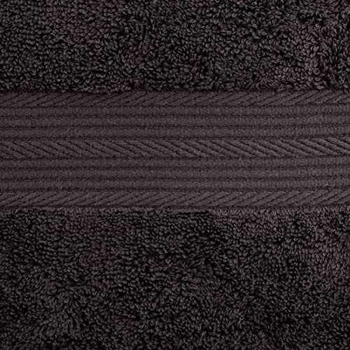 Amazon Basics – 6 Stück Handtuch-Set für Badezimmer, lichtbeständig, 100 % Baumwolle, weich und saugfähig, 2 Badetücher und 4 Händehandtuch, Schwarz – Bild 8