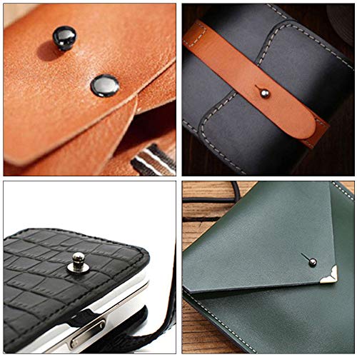 Actenly Chicago Screws Round Head Button Stud Slotted Screws Nail Rivet Leather Rivets Craft Belt For Diy Craft Leather Craft Repairs Decoration (Black) #TOP5