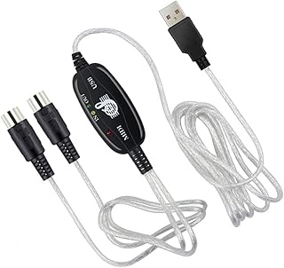 VILLCASE Midi to USB c Cable Midi to USB In- Out Cable Midi Interface Midi to USB Interface USB Adaptor C USB Cable USB Adapters Keyboard Adapter Cable Music Editing Cord Connection Cable