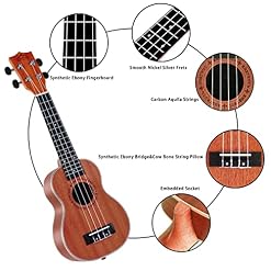 EASTROCK Ukulélé soprano pour débutant en bois de sapele de 21″ avec sac épais, accordeur, sangle, corde de carbone, chiffon de nettoyage - Les Beatles, Paul McCartney, John Lennon, RIngo Starr, George Harrison EASTROCK Ukulélé soprano pour débutant en bois de sapele de 21" avec sac épais, accordeur, sangle, corde de carbone, chiffon de nettoyage – Image 3