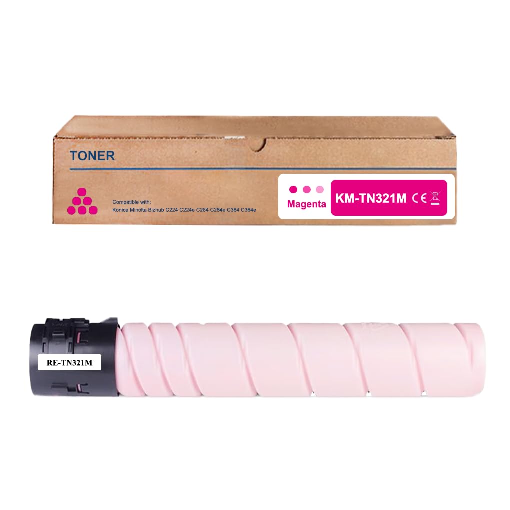 Amla TN321 Magenta Toner Compatible with Konica Minolta Bizhub C224 C224e C284 C284e C364 C364e