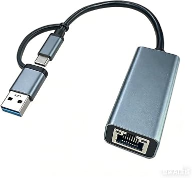 Type-C USB C to Ethernet Adapter Plug and Play USB C A to RJ45 Cable Network Adapter for Laptop iPad Pro ChromeBook XPS Galaxy S9/S8 iPad and More