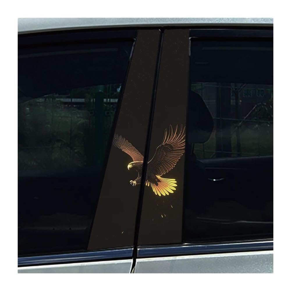 Body Parts 2PCS Car B-Pillar Cover Scratches Waterproof Decals Flying Eagle Car Stickers DIY(Type A)