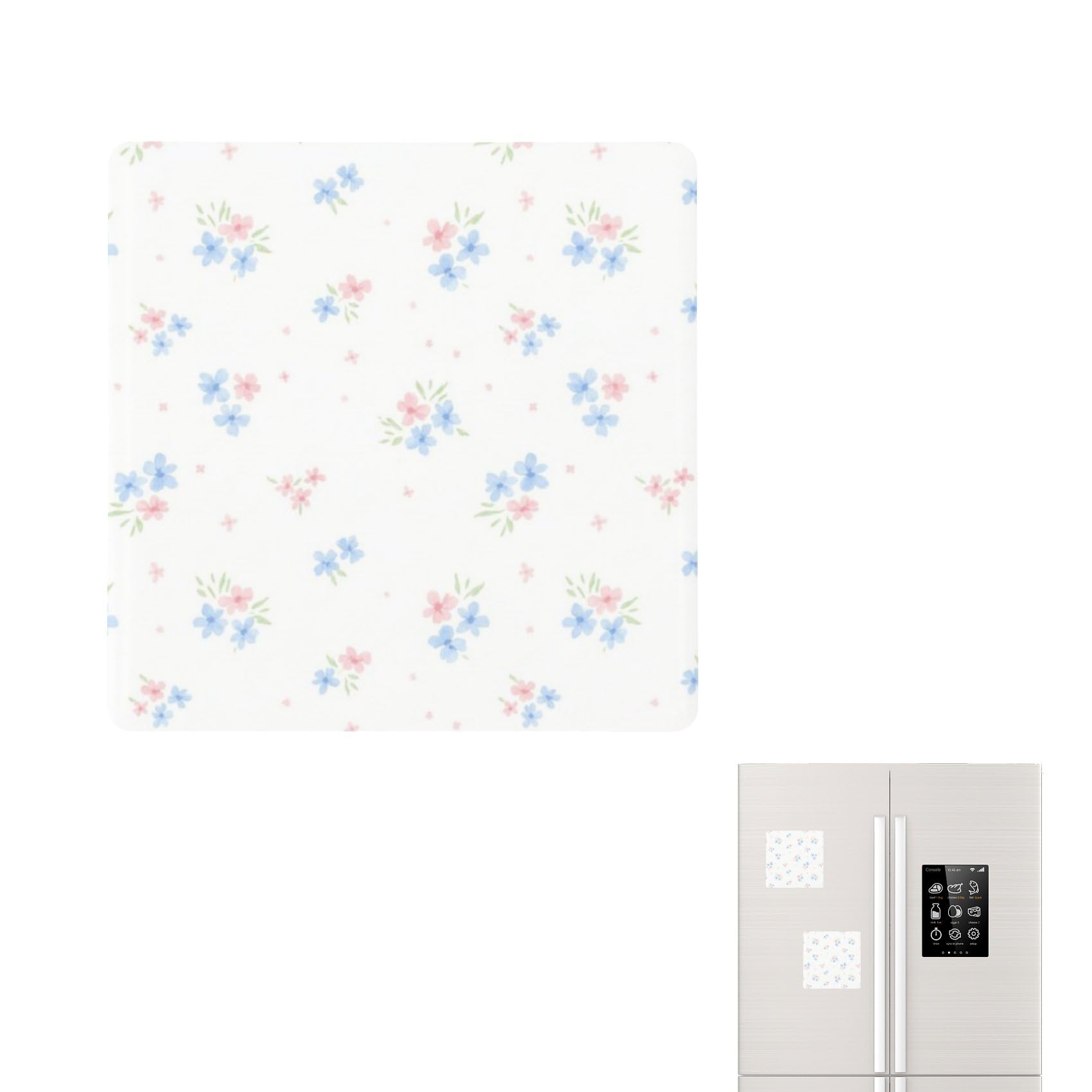 Refrigerator Magnets Blue Pink Tiny Flwoers Unique Fridge Magnets Square Smart Magnetic for Fridge Office Decorative Whiteboard Magnetic
