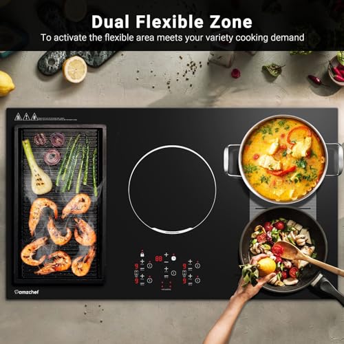 AMZCHEF 36 Inch Induction Cooktop, Builtin Electric Cooktop