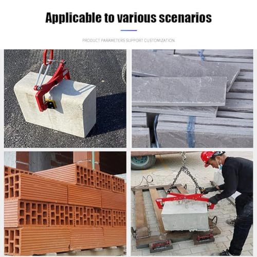Genérico Abrazaderas Verticales de Alta Resistencia para elevación de Piedra con Almohadillas Antideslizantes, Ajustables para un manejo Seguro del Granito, Ideales para la construcción, la albañiler
