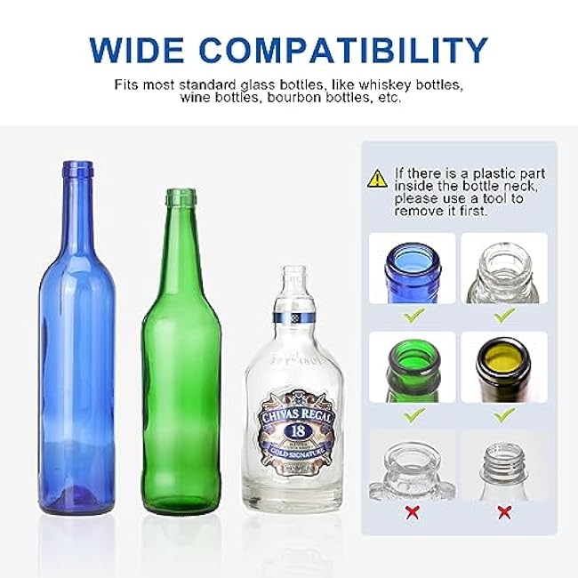 LANMU Wine Bottle Torch Kit, Outdoor Patio Wall Mount Holder with Wick, Porch Whiskey Bottle Hardware Kit, DIY Homemade Decor