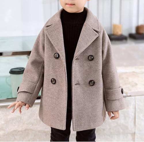 ONAXTDA Boys' Dress Coats Double Breasted Srping Fall Knee Long Overcoat 5-14 Years4