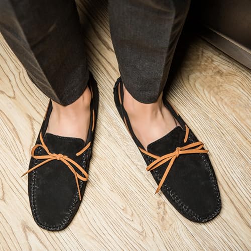 Men's Handmade Suede Leather Moccasins - Comfortable, Non - Slip, Casual Loafer Flats for Indoor & Outdoor3
