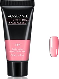 Poly Nail Gel Builder 30ML - Dark Pink Color Nail Extension Gel Enhancement False Nail Gels - Quick Building UV Nail Gel - False Nail Extension Builder Nail Art French Manicure for Beginners