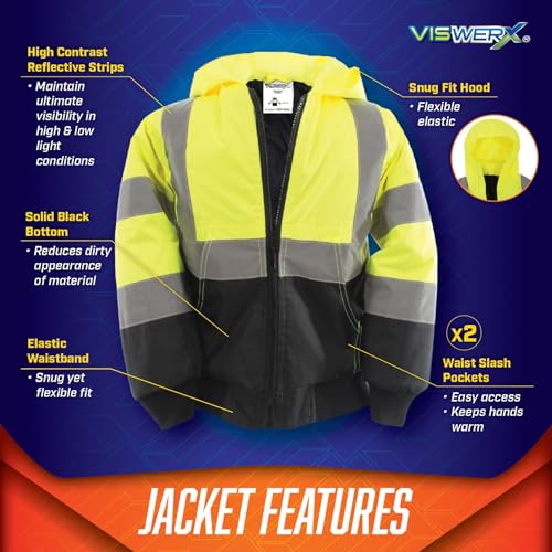 Hi-Vis Children’s Full Zip Hoodie – Safety Reflective Jacket for Kids, Hooded Sweatshirt4