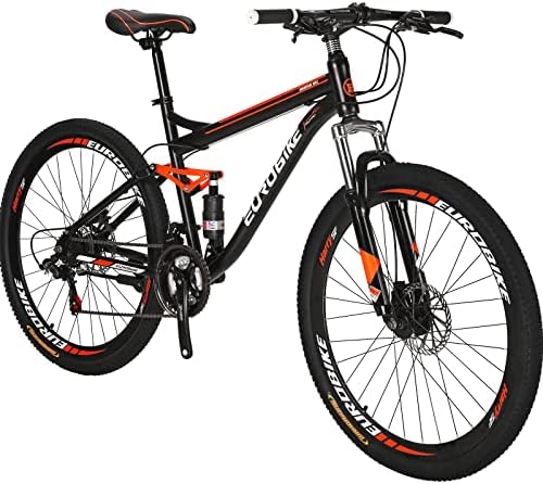 EUROBIKE Mountain Bike,21 Speed Full Suspension Mens Mountain Bike, 27.5" Men's or Women Bicycle,27.5 Mountain Bikes for Adult (Aluminum-Alloy Rims)