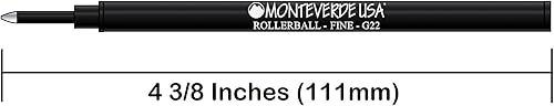 Miniatura 2 de Paquete de 5 repuestos para bolígrafos Monteverde G22 compatibles con Schmidt 888, punta fina, paquete a granel (negro)