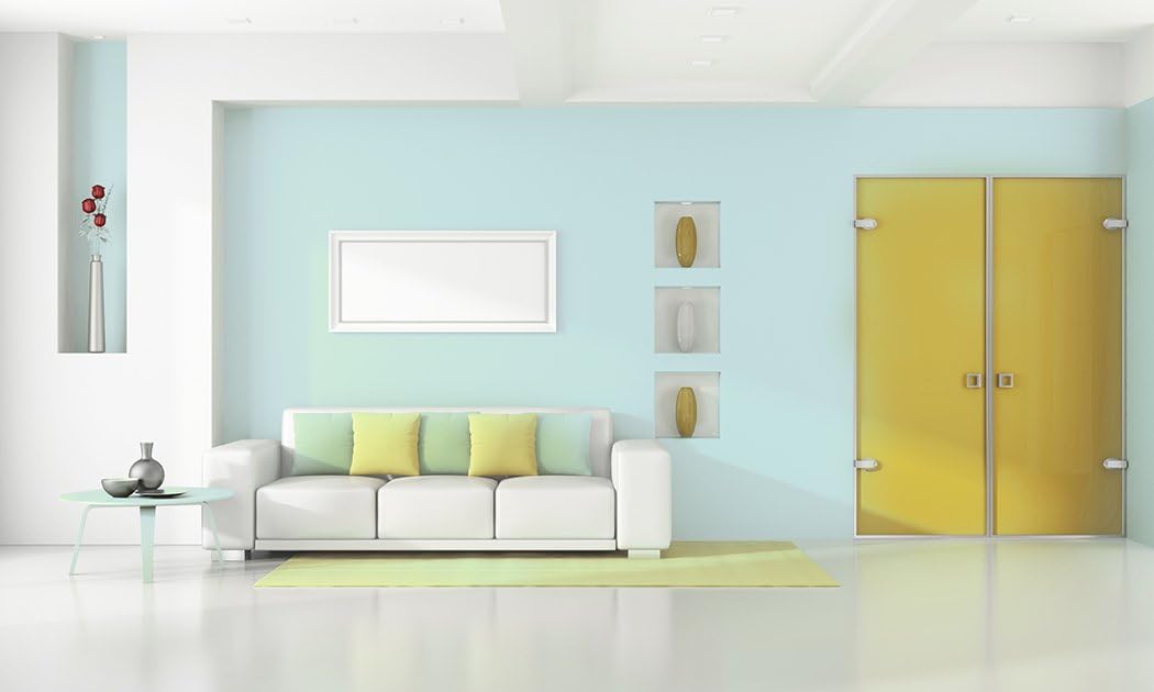PRESTIGE Interior Paint and Primer in One, Sky Blue, Semi-Gloss, 1 Gallon