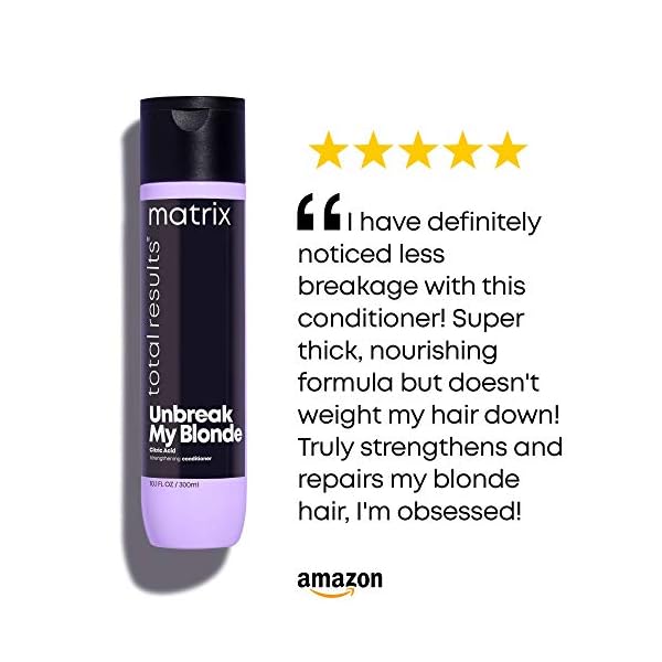 Matrix Unbreak My Blonde Strengthening Conditioner | Repairs and Adds Softness and Shine | For Damaged, Lightened and Over Processed Hair | Sulfate-Free |Packaging May Vary | 10.1 Fl. Oz. | Vegan