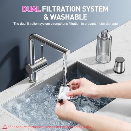 Image of KMM Handheld Car Vacuum Cleaner, 10000PA Vacuum Cleaner & Air Duster, 120W High Power Vacuum Portable Cordless, Hand Held Vacuum Rechargeable with Multi-Nozzles & LED Light for Home, Car, Office