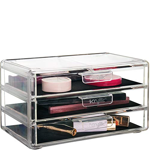 Kryllic Acrylic Makeup Organizer Storage, Countertop, Cosmetic Drawer...