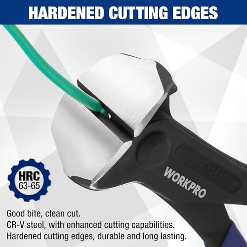 WORKPRO 8 Inch Nail Puller, End Cutting Pliers - Black Finish Chrome Vanadium Steel, High Leverage End Cutting Nipper, Carpenters Pincers, End Snips for Pulling Nails or Cutting Wires by WORKPRO - Image 2