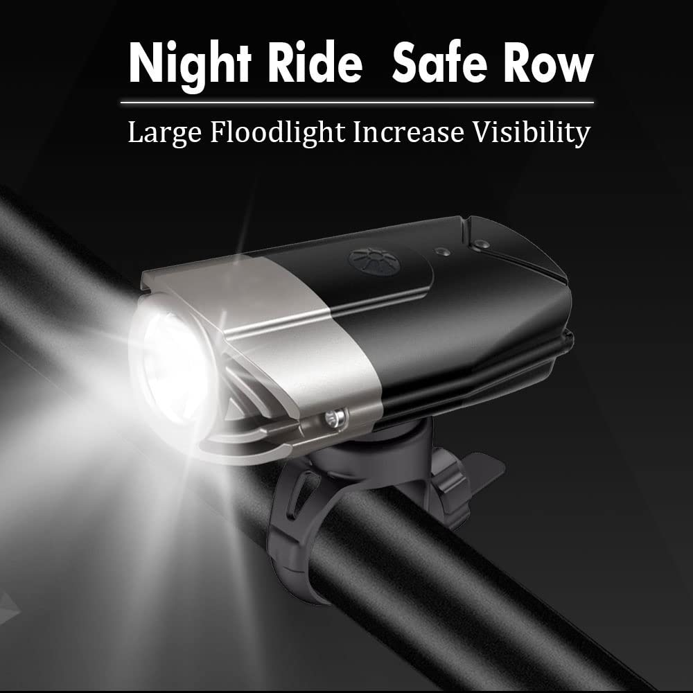 Lampe Frontale de vélo Rechargeable USB LED T6, étanche, Accessoire de Lampe Torche pour vélo, Noir, 1200 mAh