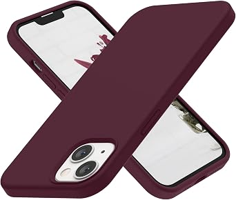 Compatible with iPhone 13 Case 2021, Liquid Silicone Soft Gel Rubber 3 Layers Full Coverage Body [with Screen & Camera Protection] Shockproof Drop Case Cover 6.1 inch Plum