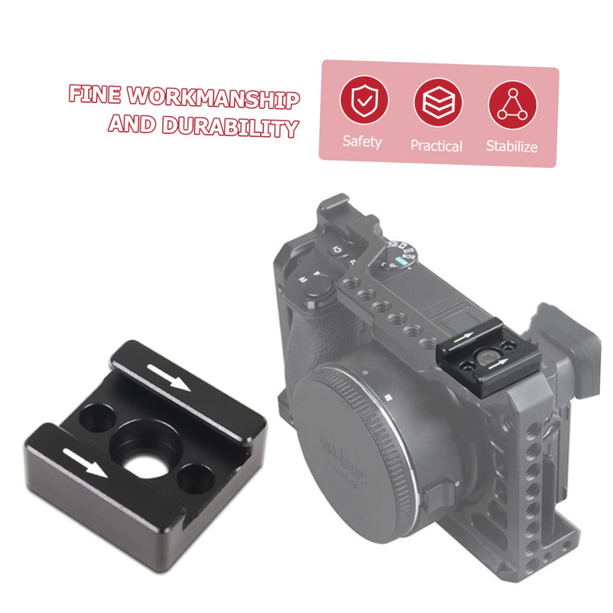 Generic 1set Cold Shoe Mount Adapter for Cold Shoe Bracket Non- Pads for Monitors and Lighting Accessories