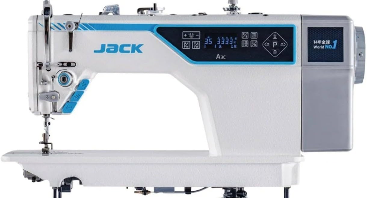 Jack A3C High-Speed Industrial Single-Needle Lockstitch Sewing Machine with Automatic Thread Trimmer, Bartake, With Ghutna Set Direct Drive Motor, & Smart Control Panel – Professional Tailoring.-image-1