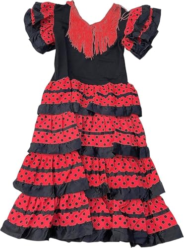 Robe de flamenco fille 8 ans costume espagnol traditionnel confortable