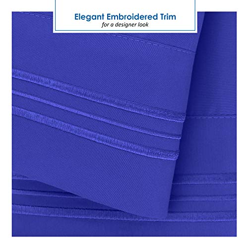 Image of Nestl Royal Blue Short Queen Sheets for RV, Hotel Luxury RV Queen Sheets Set, 6 Piece Fitted Bed Sheet Set and Pillowcases, Super Soft, Wrinkle-Free, and Breathable Camper Bedding