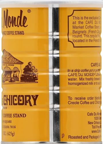Cafe Du Monde Coffee Chicory, 15 Ounce Ground Coffee and Chicory 15 Ounce (Pack of 1)