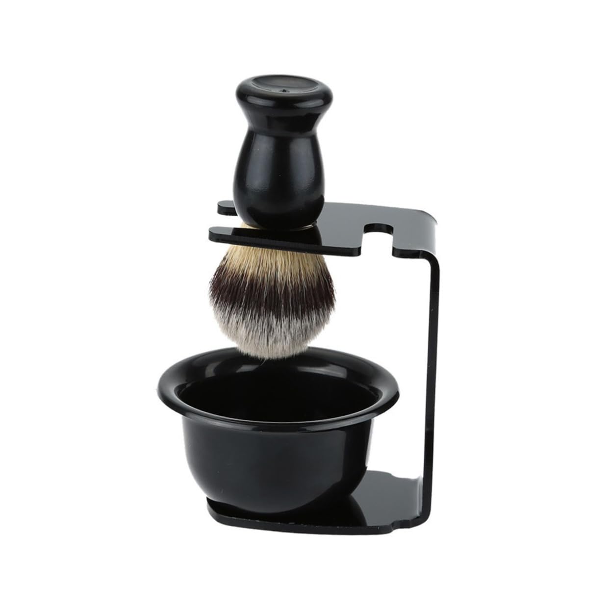 Ipetboom Nylon Shaving Brush Set with Acrylic Stand Soap Bowl for Facial Cleaning Durable Shaving Brush Holder Grooming Kit for Men
